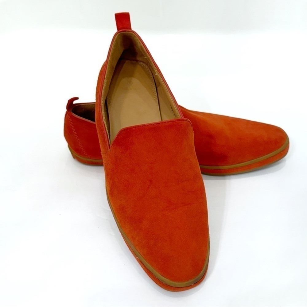 Bill Blass Anthropologie Sutton Suede Orange Red Slip-on Size 8